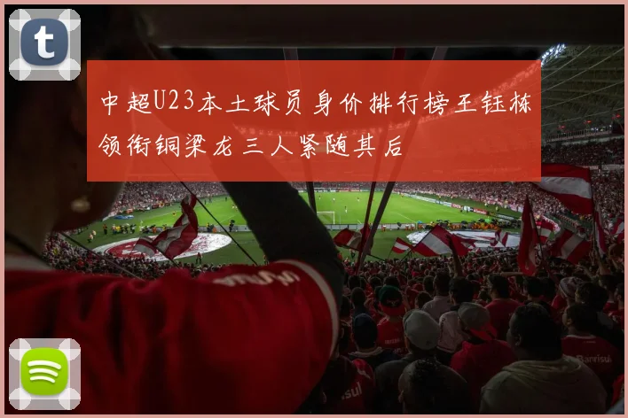 中超U23本土球员身价排行榜王钰栋领衔铜梁龙三人紧随其后